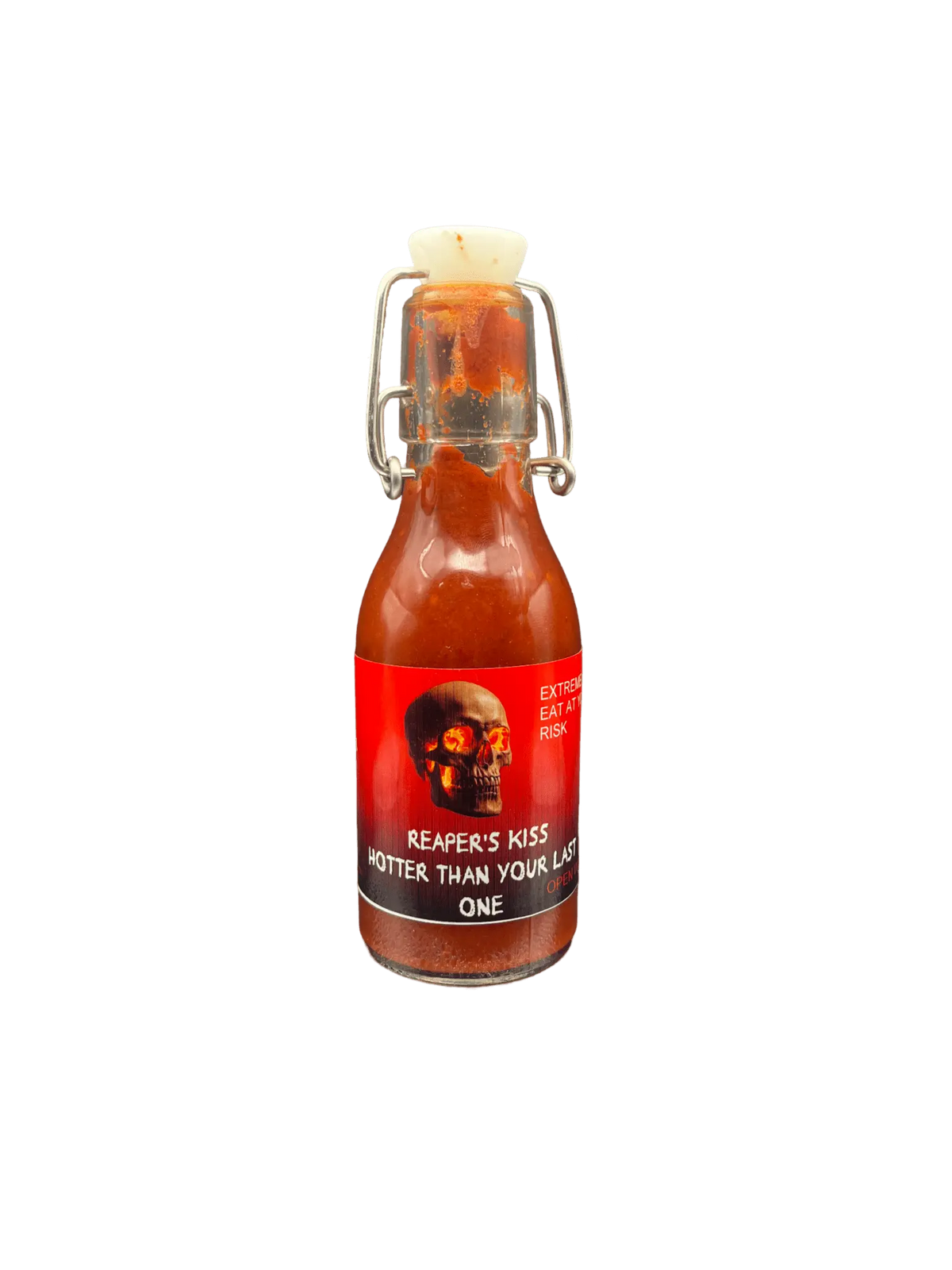 Reaper'S Kiss... "hotter than your last one" hot sauce made from Ghostpepper, Carolina Reaper, Scorpion & Habanero