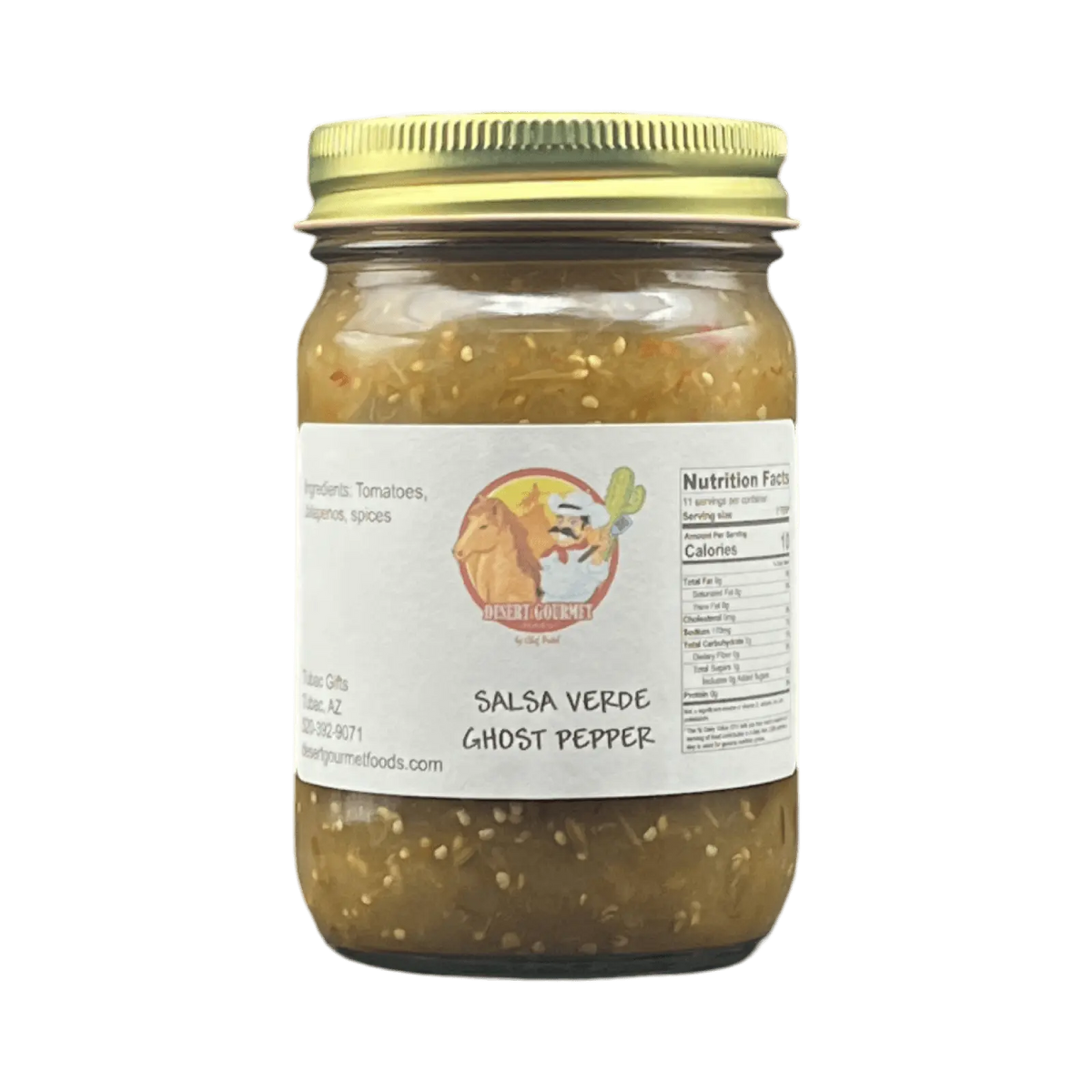 Salsa Verde Ghost Pepper (Super Hot) 12oz. - Tubac Gourmet Foods